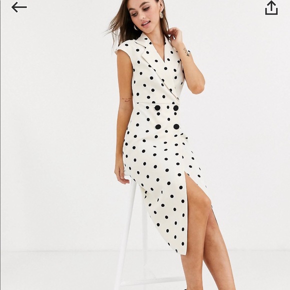 ASOS double breasted polka dots dress